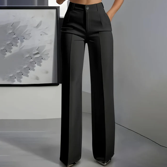 Women’s High Waist Straight Leg Tailored Trousers