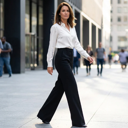 Women’s High Waist Straight Leg Tailored Trousers