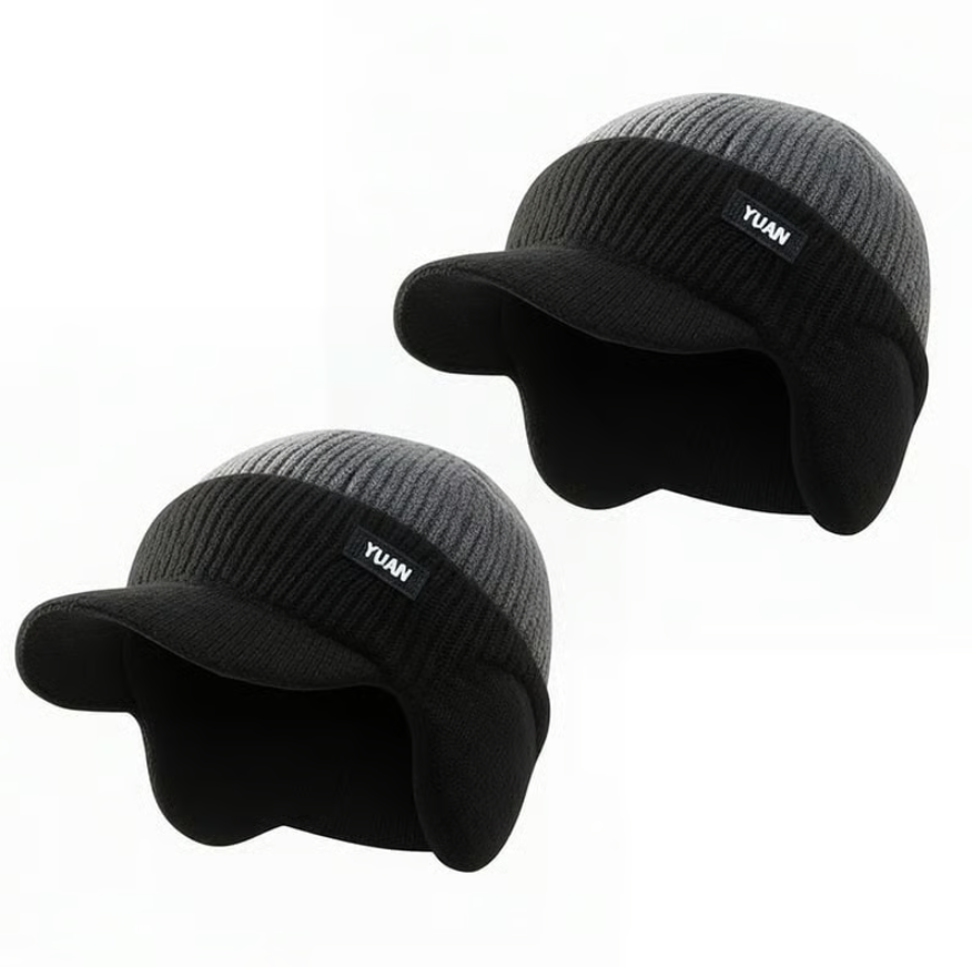 Windproof Thermal Cap with Visor and Ear Flaps