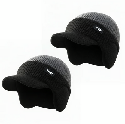 Windproof Thermal Cap with Visor and Ear Flaps