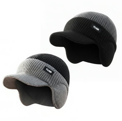 Windproof Thermal Cap with Visor and Ear Flaps