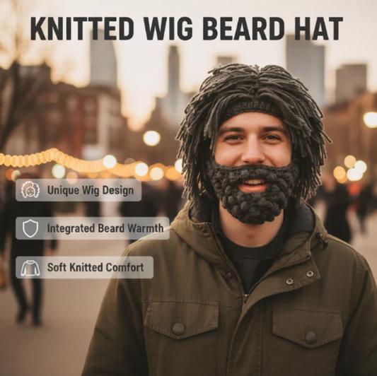 Winter Knit Wig and Beard Hat