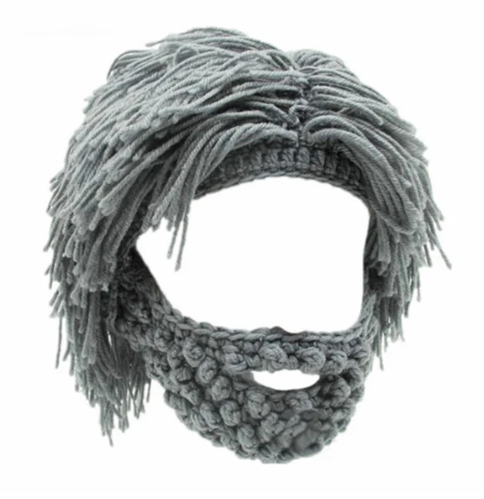 Winter Knit Wig and Beard Hat