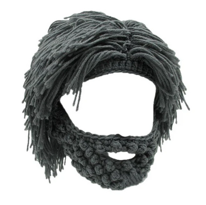 Winter Knit Wig and Beard Hat