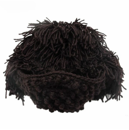 Winter Knit Wig and Beard Hat