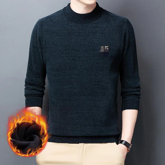 Men’s Fleece-Lined Chenille Knit Winter Jumper