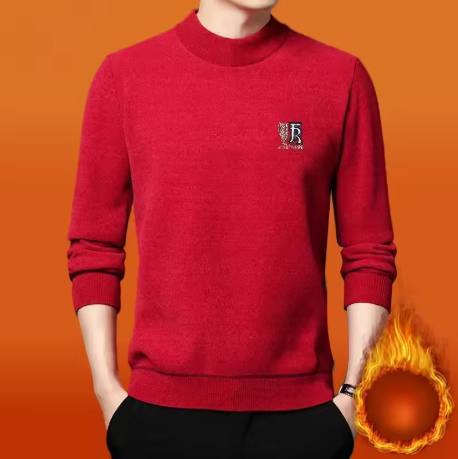Men’s Fleece-Lined Chenille Knit Winter Jumper