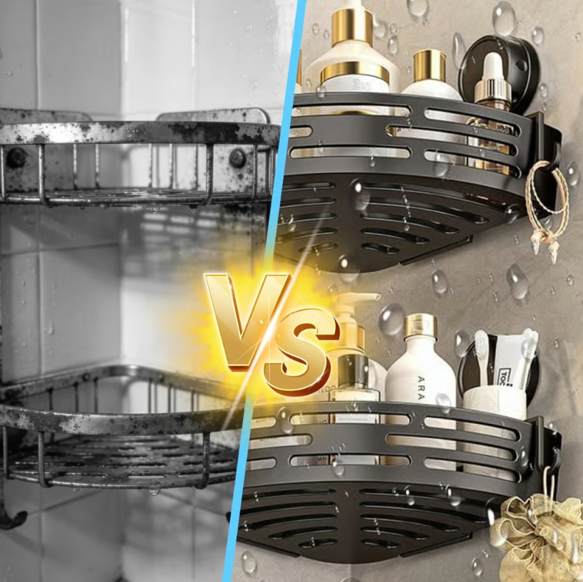 No Drill Corner Shower Shelves with Strong Suction Hold