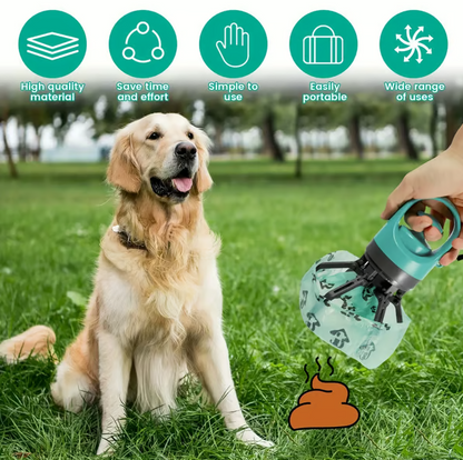 Portable Dog Waste Scooper with Built In Bag Dispenser