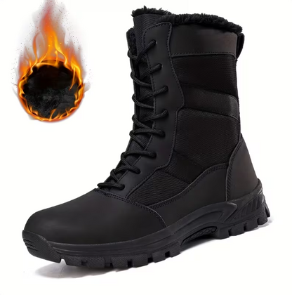 Men’s Winter Fleece Lined Lace Up Hiking Boots with TPR Grip Sole