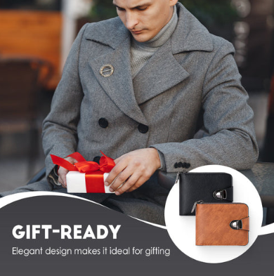 Men’s Vintage Compact Zip-Around Wallet
