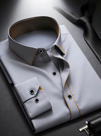 Men’s Slim-Fit Buttoned Business Shirt