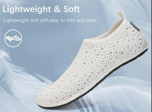 Women’s Barefoot Mesh Aqua Socks with Non Slip TPR Sole