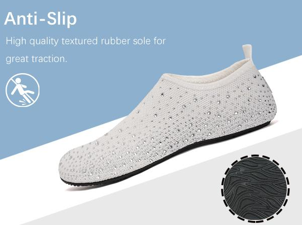 Women’s Barefoot Mesh Aqua Socks with Non Slip TPR Sole