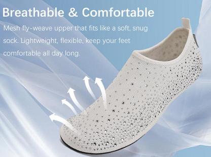 Women’s Barefoot Mesh Aqua Socks with Non Slip TPR Sole