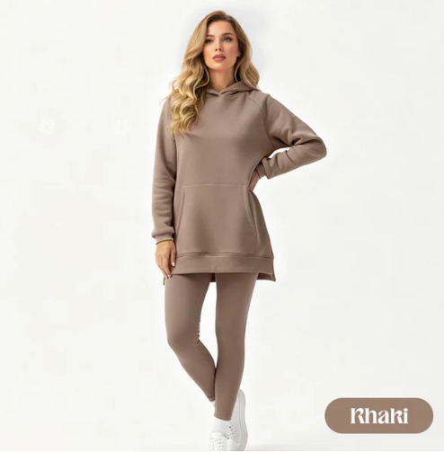 Women’s Stylish Hooded Lounge Set With Leggings