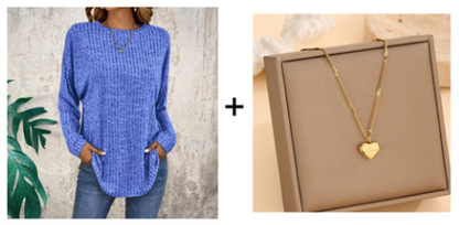 Women’s Soft Loose Fit Long Sleeve Knit Top