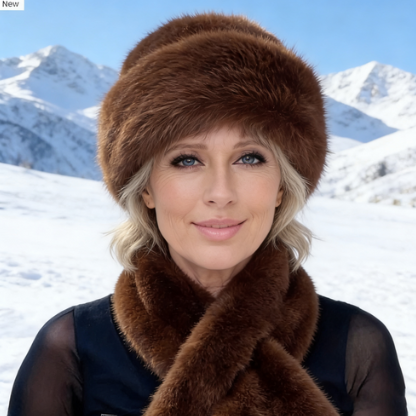 Fluffy Faux Fur Bucket Hat With Matching Scarf