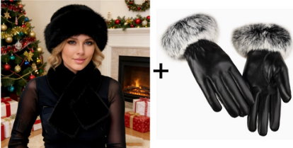 Fluffy Faux Fur Bucket Hat With Matching Scarf