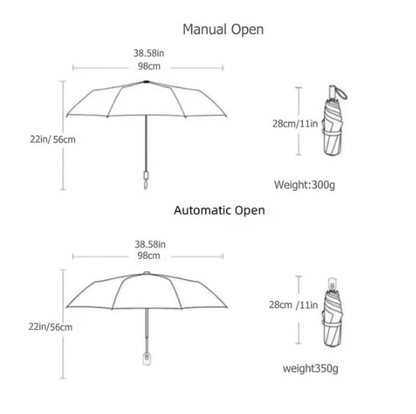 Automatic Clear Umbrella With Stained Glass Inspired Print