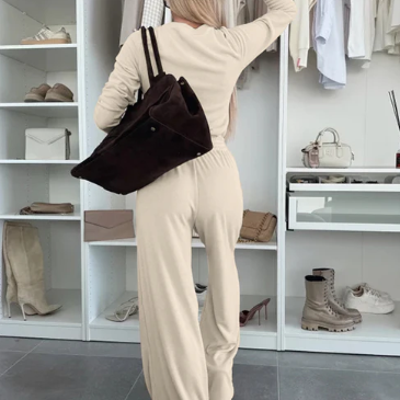Women’s Solid Tone Relaxed Two Piece Lounge Set