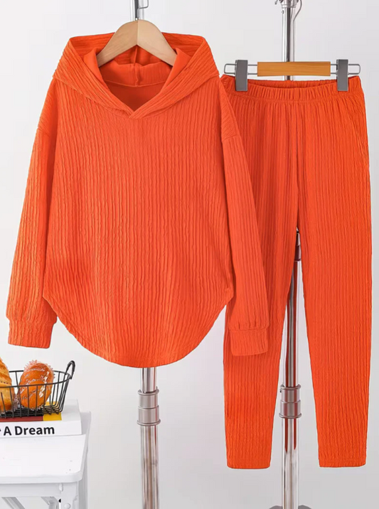 Women’s Relaxed Hooded Top and Stretch Leggings Set