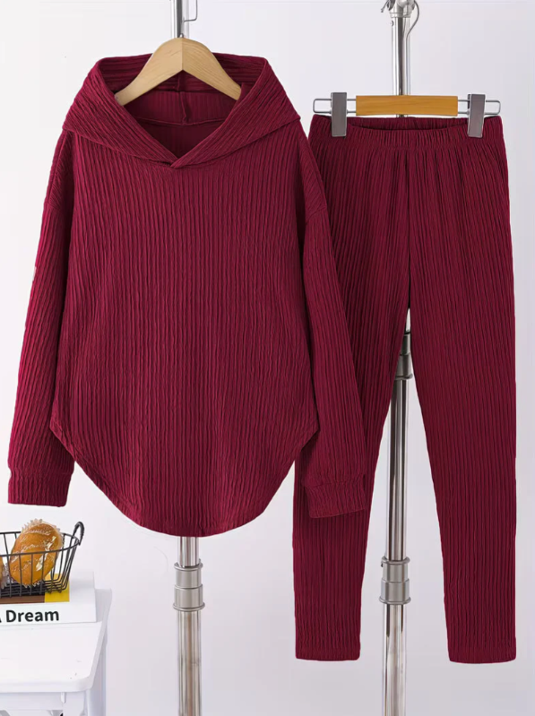 Women’s Relaxed Hooded Top and Stretch Leggings Set
