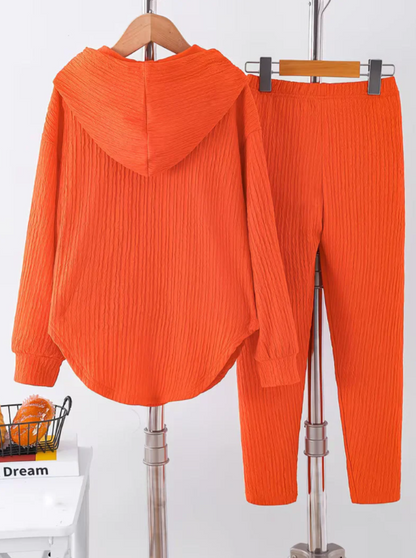 Women’s Relaxed Hooded Top and Stretch Leggings Set