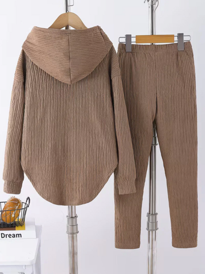 Women’s Relaxed Hooded Top and Stretch Leggings Set