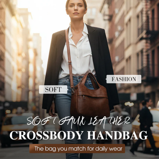 Women’s Soft Leather-Look Crossbody Handbag
