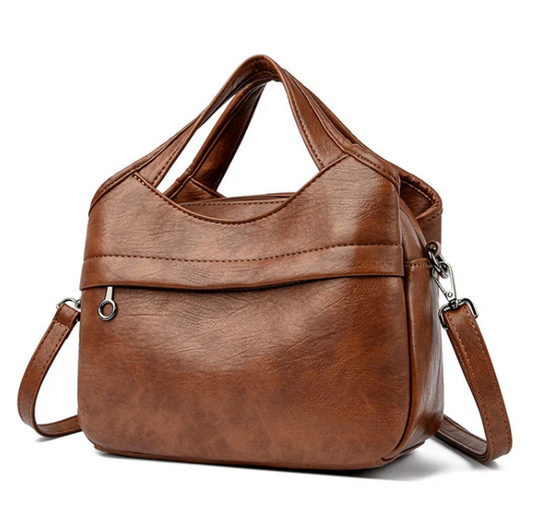 Women’s Soft Leather-Look Crossbody Handbag