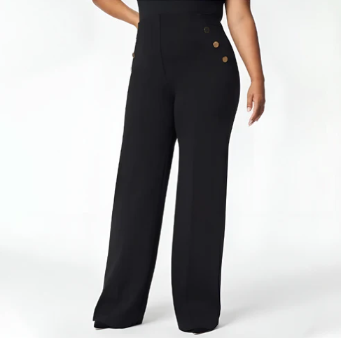 Women’s Plus Size High Waist Wide Leg Trousers