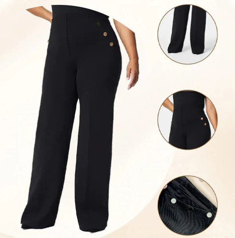 Women’s Plus Size High Waist Wide Leg Trousers