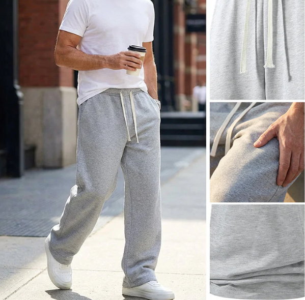 Men’s Relaxed Drawstring Solid Trousers