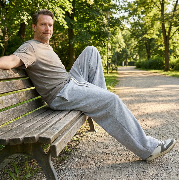 Men’s Relaxed Drawstring Solid Trousers