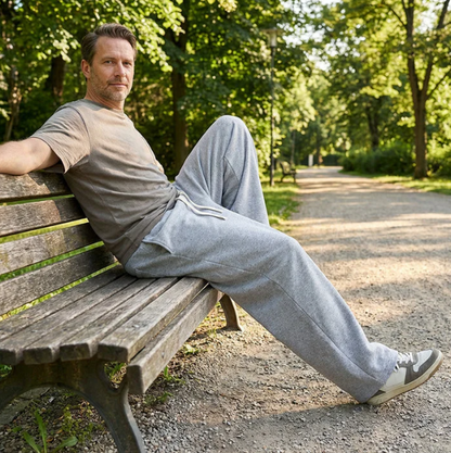 Men’s Relaxed Drawstring Solid Trousers