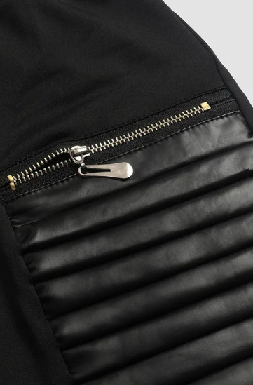 Women’s Contrast Trim Zip Faux Leather Trousers