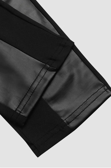Women’s Contrast Trim Zip Faux Leather Trousers