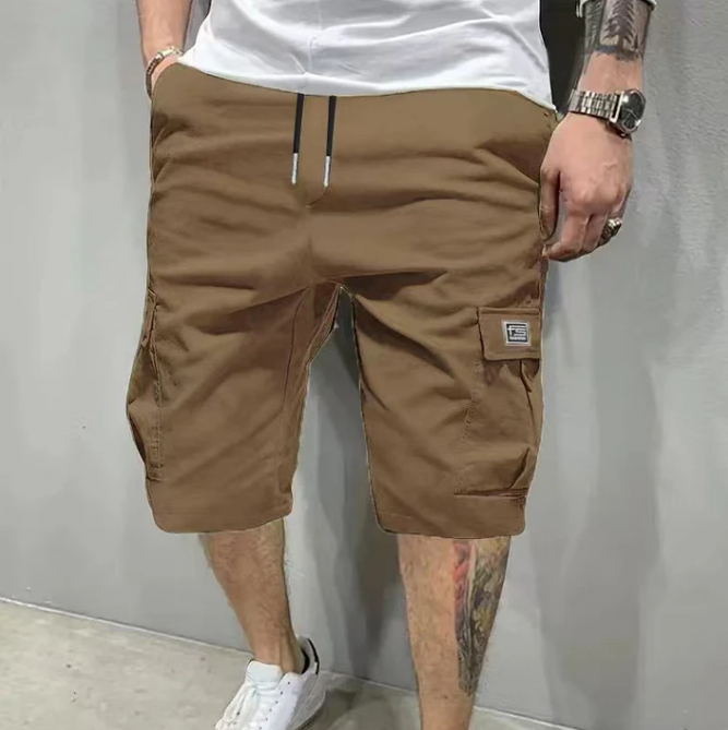 Men’s Lightweight Multi-Pocket Drawstring Cargo Shorts
