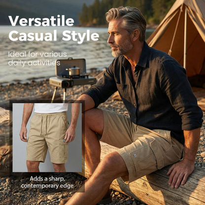 Men’s Lightweight Multi-Pocket Drawstring Cargo Shorts