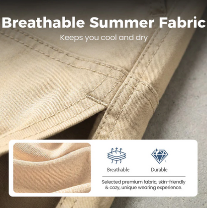 Men’s Lightweight Multi-Pocket Drawstring Cargo Shorts