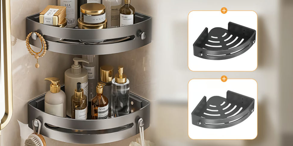 Adhesive Corner Bathroom Storage Shelf