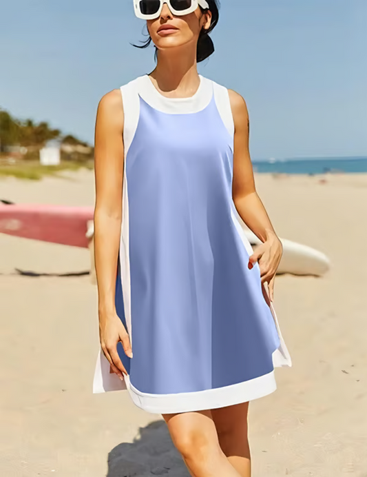 Women’s Colour Block Sleeveless Top And Shorts Two Piece Set