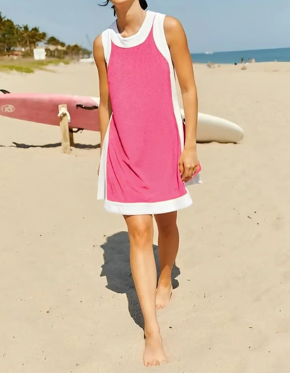 Women’s Colour Block Sleeveless Top And Shorts Two Piece Set