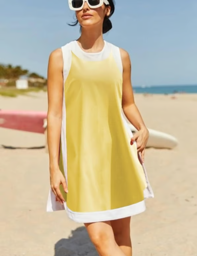 Women’s Colour Block Sleeveless Top And Shorts Two Piece Set