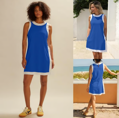 Women’s Colour Block Sleeveless Top And Shorts Two Piece Set