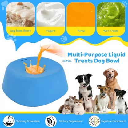 Liquid Treat Slow Feeder Dog Bowl With Rolling Ball