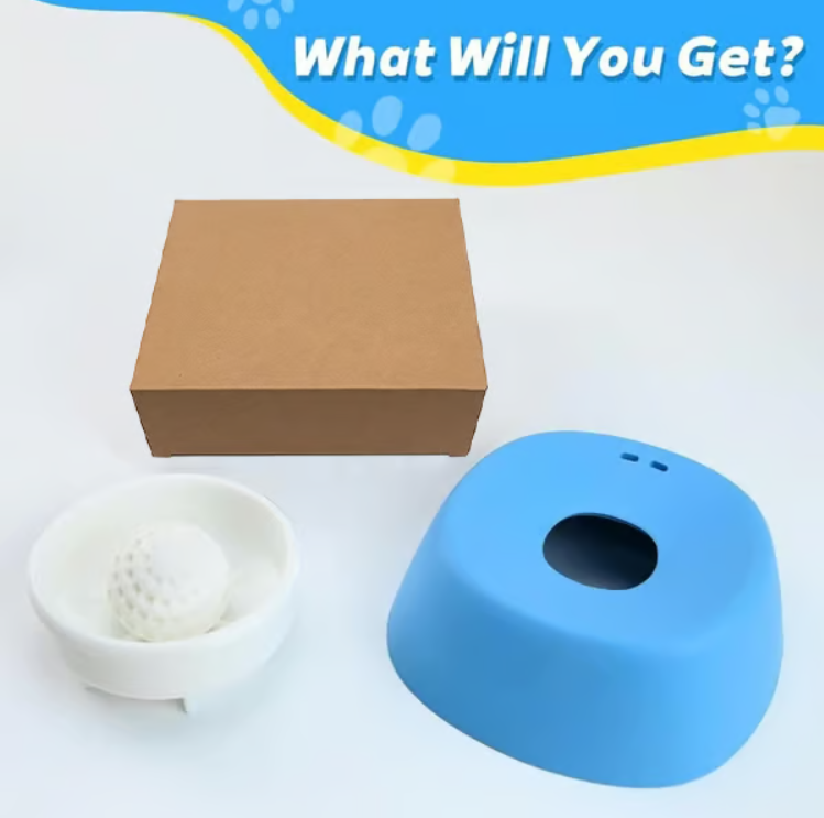 Liquid Treat Slow Feeder Dog Bowl With Rolling Ball