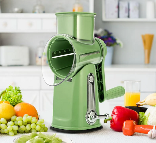 5-in-1 Rotary Vegetable Slicer & Cheese Grater With Suction Base