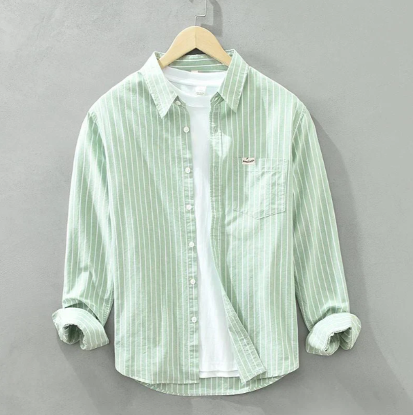 Men’s Breathable Striped Linen Shirt